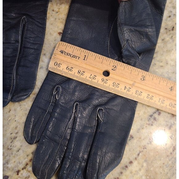 Vintage Womens Size S 6.5 Gray Soft Leather 14" Long Formal Gloves Belgium - Picture 13 of 14